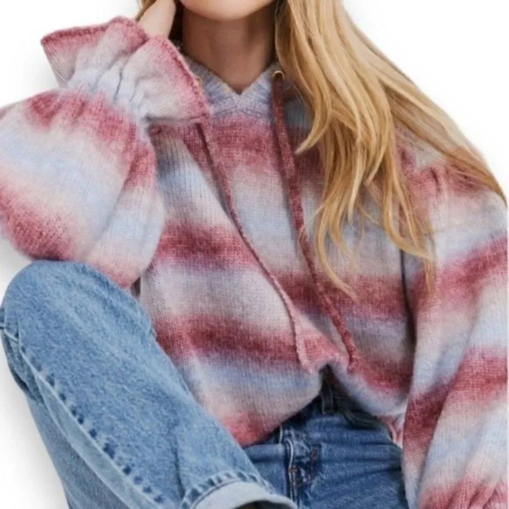 Something Navy Ombre Striped Hoodie in Blue Combo